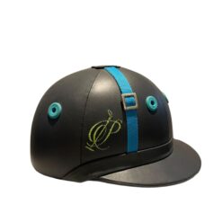 Casco de Polo Lock de cuero Gris y turquesa