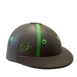 Casco de Polo Homologado de cuero lock "Gris"